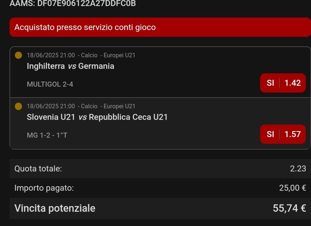 Schedina Europei U21