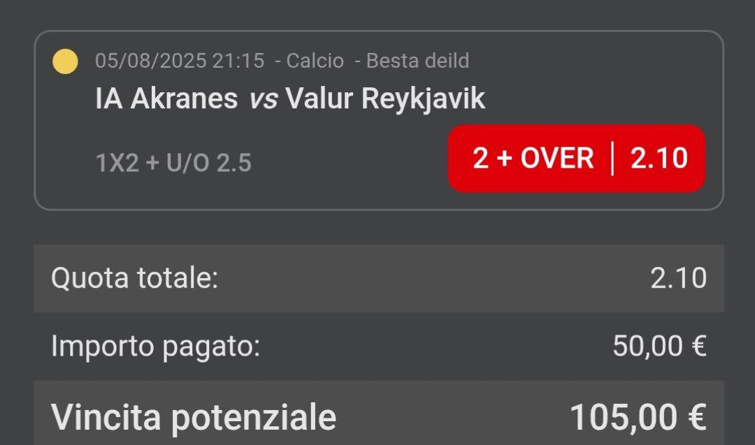 Schedina del giorno: IS Akranes vs Valur Reykjavik